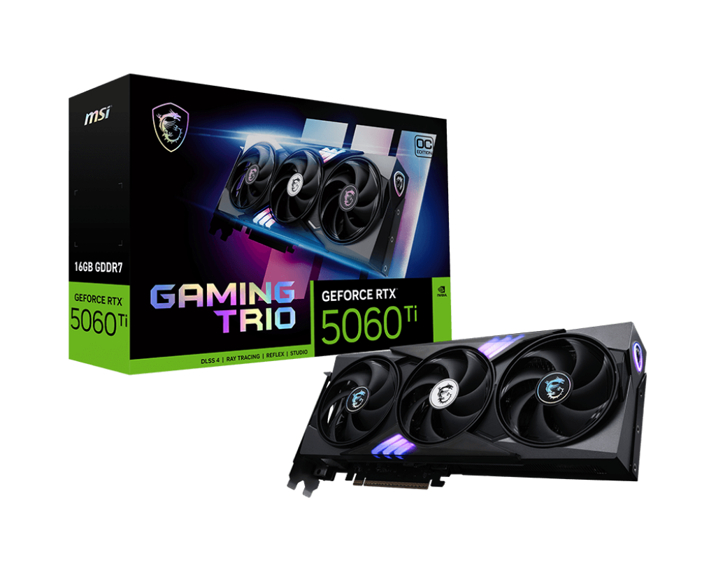 Видеокарта MSI GeForce RTX 5060 Ti 16G GAMING TRIO OC