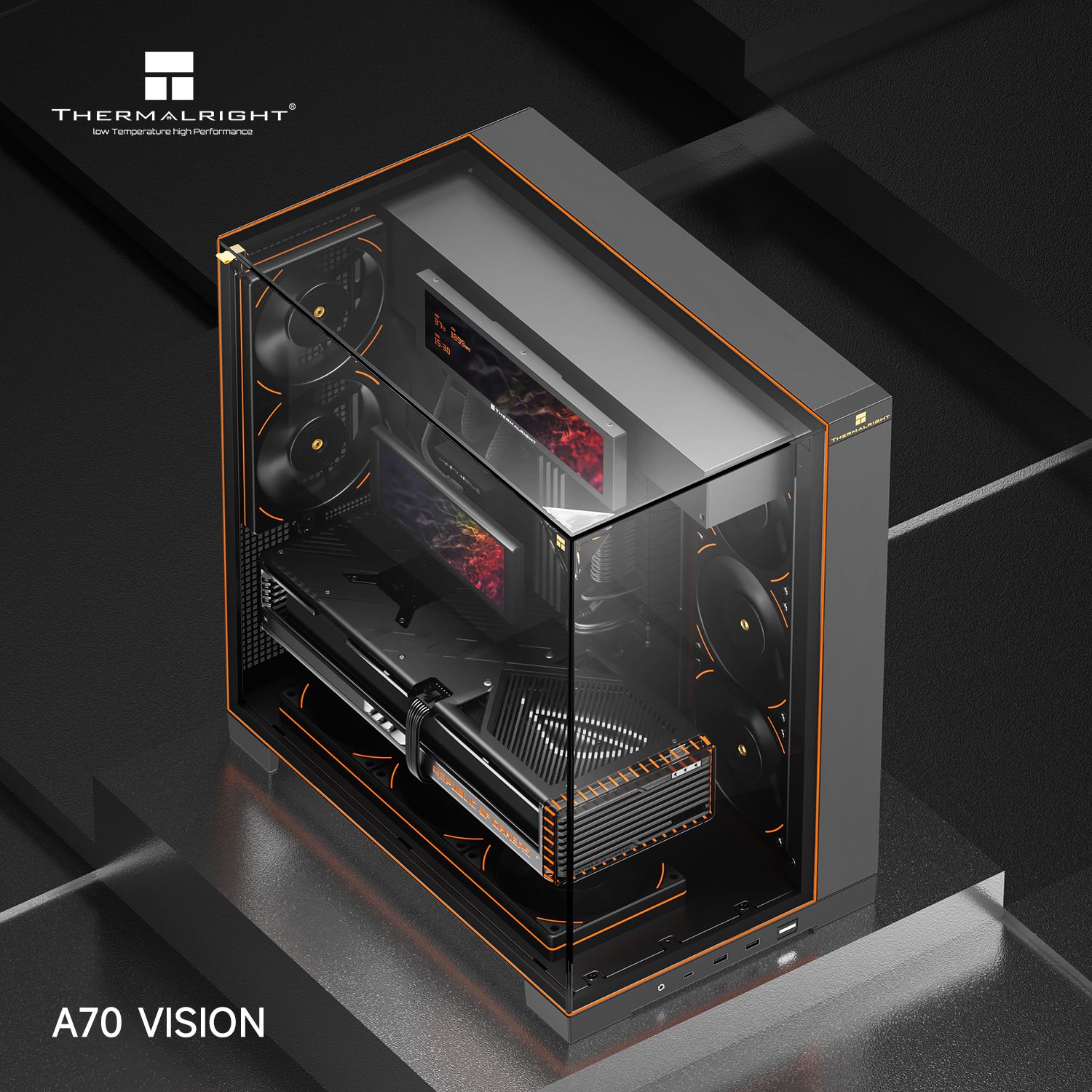 Корпус без блока питания Thermalright TR-A70 Vision Black FAN5-C (TR-A70 Vision Black FAN5-C)
